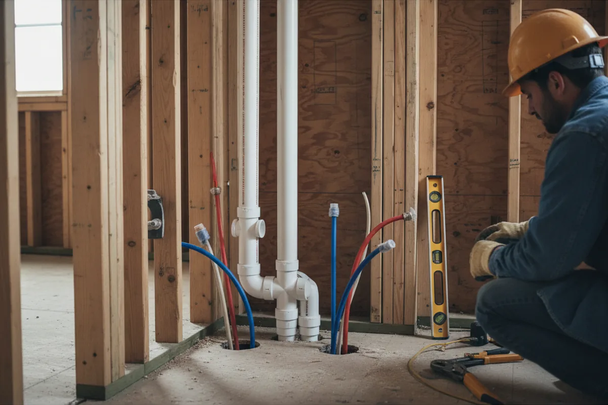 Drain and supply rough-in during Toilet Repair and Installation in Fieldale