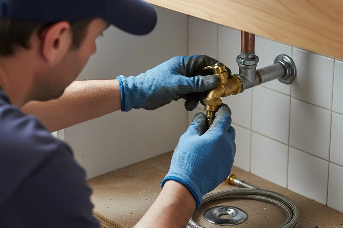 Shutoff valve and fitting work during Emergency Plumbing in Fieldale